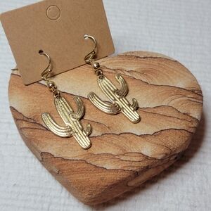 Cactus Dangles - Gold Tone